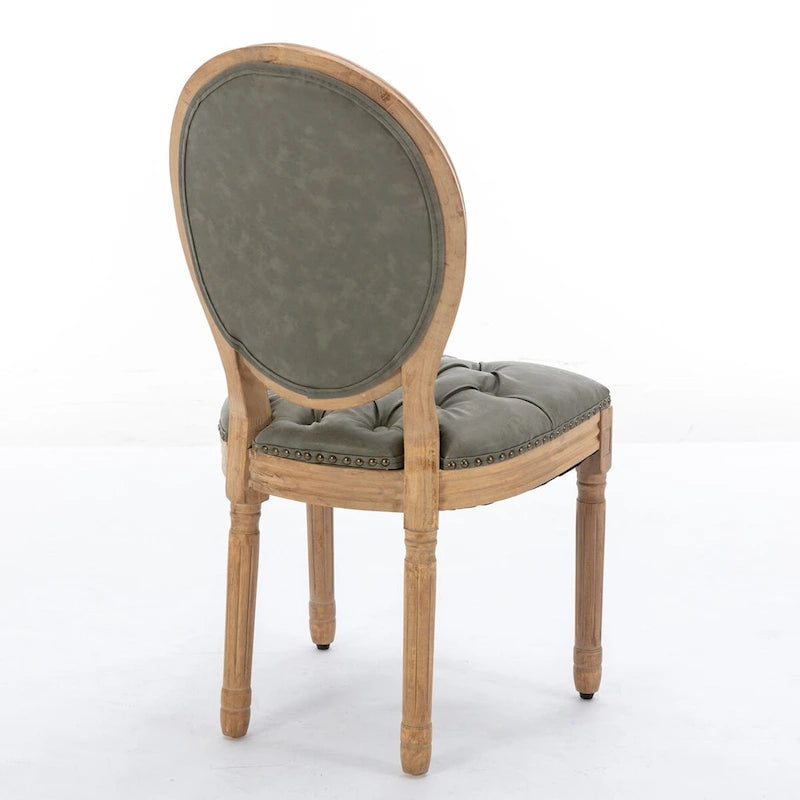 Sedia da pranzo con struttura in legno e borchie, set da 2