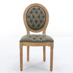Sedia da pranzo con struttura in legno e borchie, set da 2