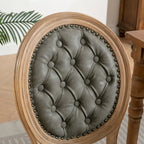 Sedia da pranzo con struttura in legno e borchie, set da 2