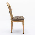 Sedia da pranzo con struttura in legno e borchie, set da 2