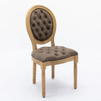 Sedia da pranzo con struttura in legno e borchie, set da 2