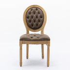 Sedia da pranzo con struttura in legno e borchie, set da 2