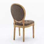 Sedia da pranzo con struttura in legno e borchie, set da 2