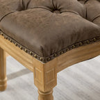 Sedia da pranzo con struttura in legno e borchie, set da 2