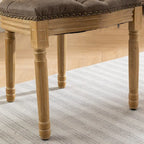 Sedia da pranzo con struttura in legno e borchie, set da 2
