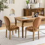 Sedia da pranzo con struttura in legno e borchie, set da 2
