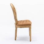 Sedia da pranzo con struttura in legno e borchie, set da 2