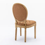 Sedia da pranzo con struttura in legno e borchie, set da 2