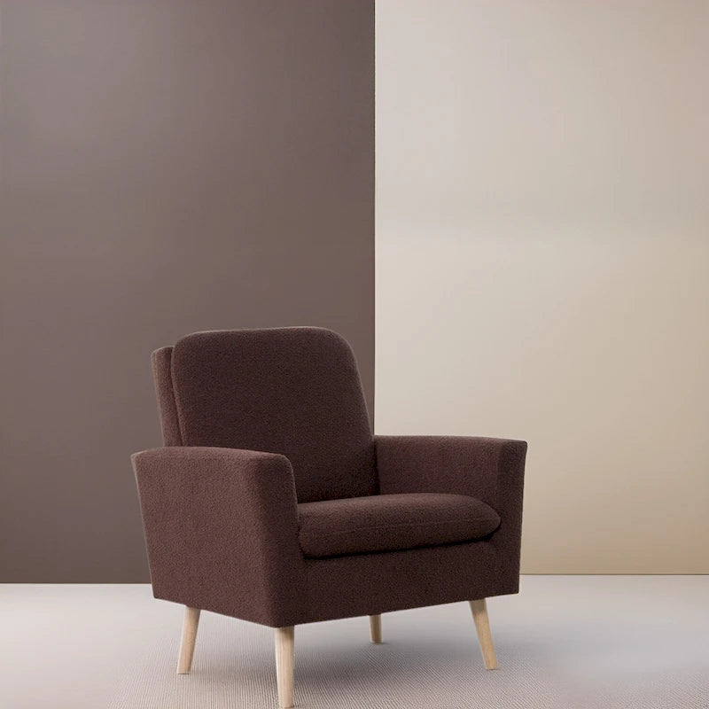 Sedia Mid-century Modern con telaio in legno resistente, poltrona per soggiorno, sedia da lettura con braccioli