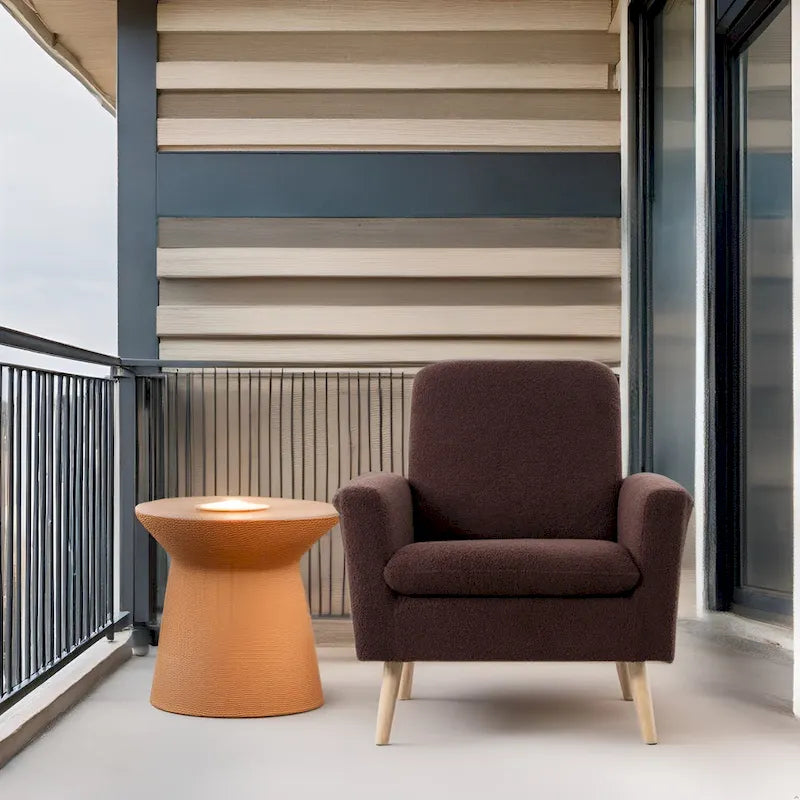 Sedia Mid-century Modern con telaio in legno resistente, poltrona per soggiorno, sedia da lettura con braccioli