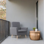 Sedia Mid-century Modern con telaio in legno resistente, poltrona per soggiorno, sedia da lettura con braccioli