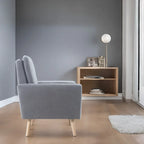 Sedia Mid-century Modern con telaio in legno resistente, poltrona per soggiorno, sedia da lettura con braccioli