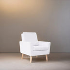 Sedia Mid-century Modern con telaio in legno resistente, poltrona per soggiorno, sedia da lettura con braccioli