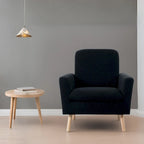 Sedia Mid-century Modern con telaio in legno resistente, poltrona per soggiorno, sedia da lettura con braccioli