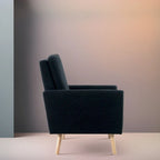 Sedia Mid-century Modern con telaio in legno resistente, poltrona per soggiorno, sedia da lettura con braccioli
