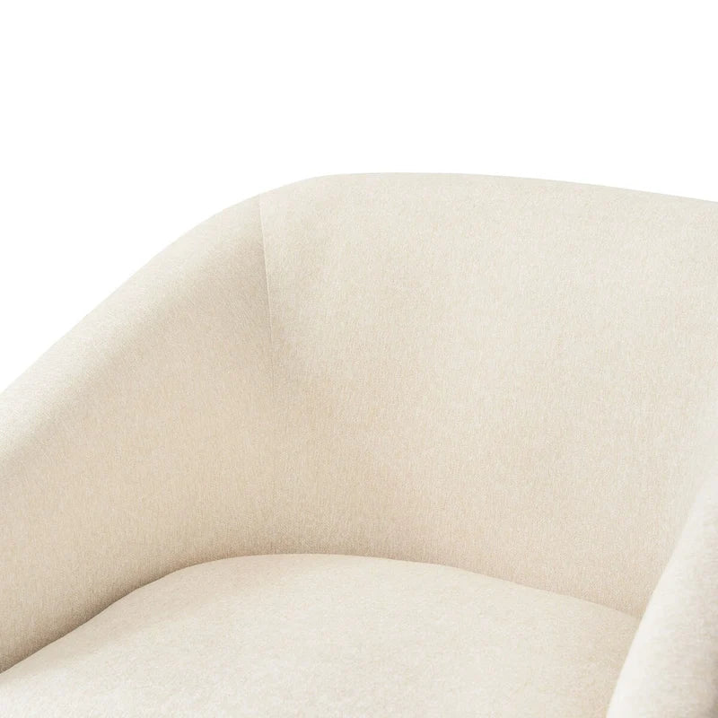 Coppia di Poltroncine Girevoli a Botte da 360° Moderne Imbottite in Legno