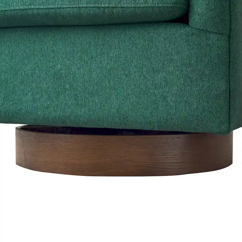 Coppia di Poltroncine Girevoli a Botte da 360° Moderne Imbottite in Legno
