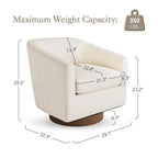 Coppia di Poltroncine Girevoli a Botte da 360° Moderne Imbottite in Legno