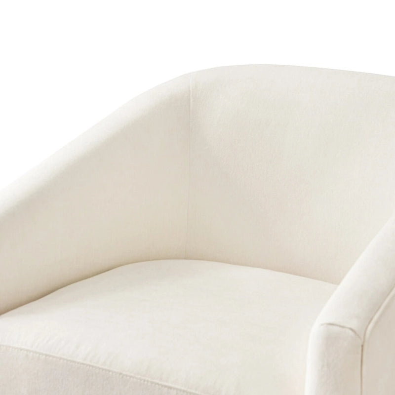 Coppia di Poltroncine Girevoli a Botte da 360° Moderne Imbottite in Legno