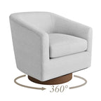 Coppia di Poltroncine Girevoli a Botte da 360° Moderne Imbottite in Legno