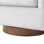 Coppia di Poltroncine Girevoli a Botte da 360° Moderne Imbottite in Legno