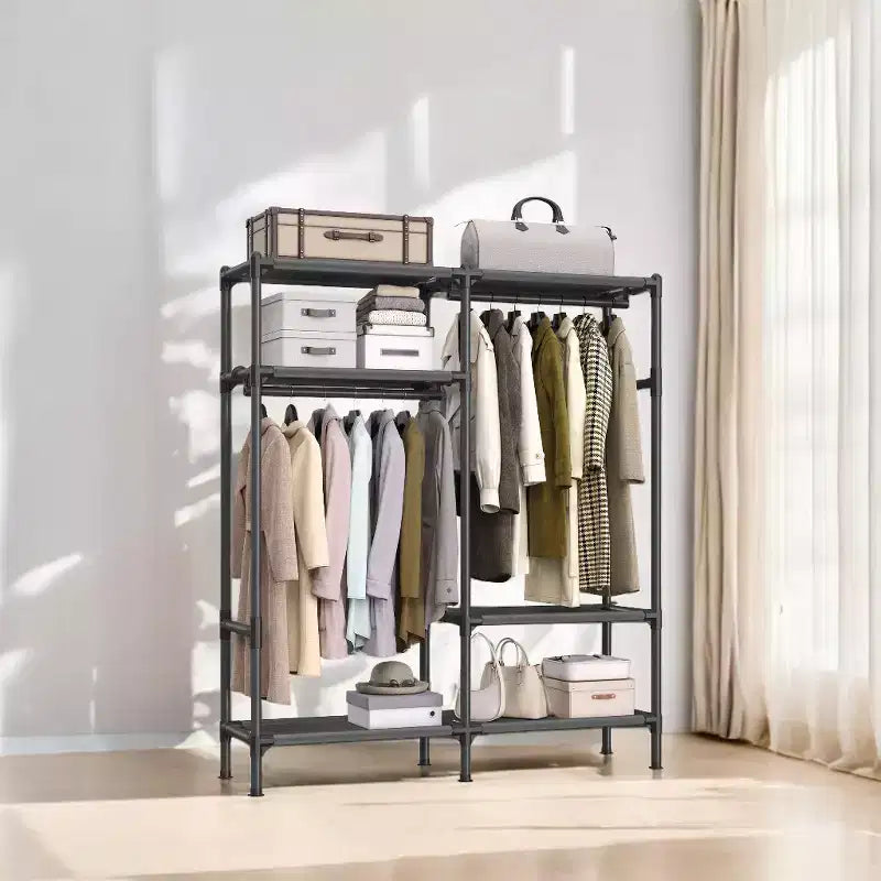 Armadio portatile indipendente da 65 pollici, appendiabiti resistente, organizer per armadio, contenitore per vestiti per guardaroba e camera da letto