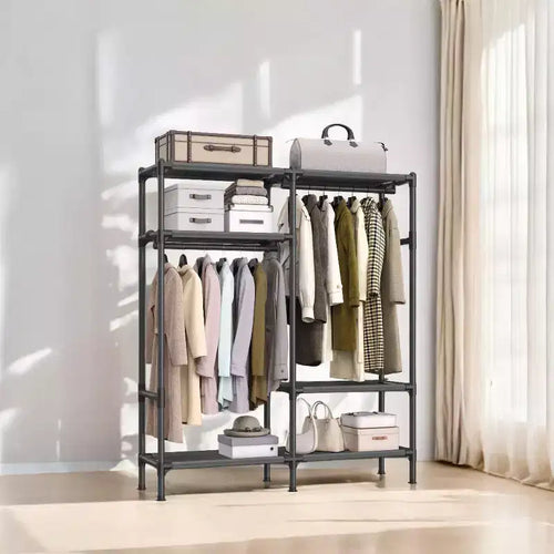 Armadio portatile indipendente da 65 pollici, appendiabiti resistente, organizer per armadio, contenitore per vestiti per guardaroba e camera da letto
