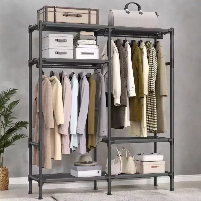 Armadio portatile indipendente da 65 pollici, appendiabiti resistente, organizer per armadio, contenitore per vestiti per guardaroba e camera da letto