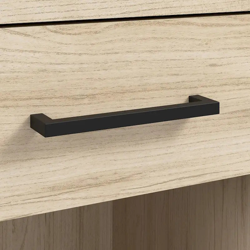 Tavolino moderno in olmo naturale con cassetto e ripiano inferiore