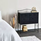 Cassettiera/Mobile contenitore a 8 cassetti e scarpiera inferiore in stile vittoriano Household Essentials, colore nero