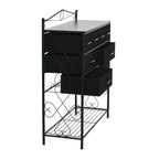 Cassettiera/Mobile contenitore a 8 cassetti e scarpiera inferiore in stile vittoriano Household Essentials, colore nero
