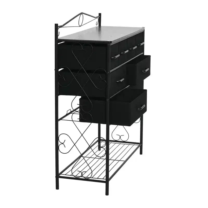 Cassettiera/Mobile contenitore a 8 cassetti e scarpiera inferiore in stile vittoriano Household Essentials, colore nero