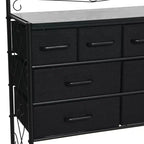 Cassettiera/Mobile contenitore a 8 cassetti e scarpiera inferiore in stile vittoriano Household Essentials, colore nero