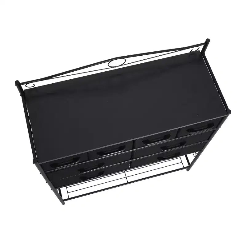 Cassettiera/Mobile contenitore a 8 cassetti e scarpiera inferiore in stile vittoriano Household Essentials, colore nero