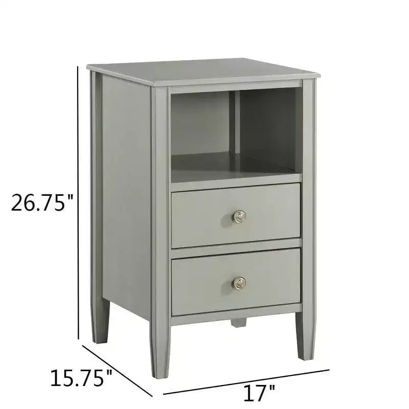 Comodino Comfort Pointe Winsley con 2 cassetti portaoggetti