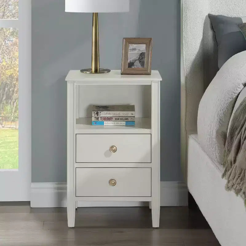 Comodino Comfort Pointe Winsley con 2 cassetti portaoggetti