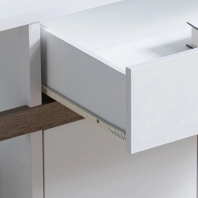 Buffet bianco e tortora scuro, mobile contenitore, in legno, alta qualità e durevole, grande capacità