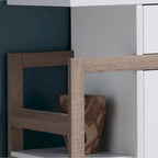 Buffet bianco e tortora scuro, mobile contenitore, in legno, alta qualità e durevole, grande capacità