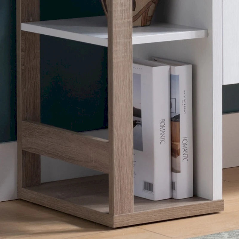 Buffet bianco e tortora scuro, mobile contenitore, in legno, alta qualità e durevole, grande capacità
