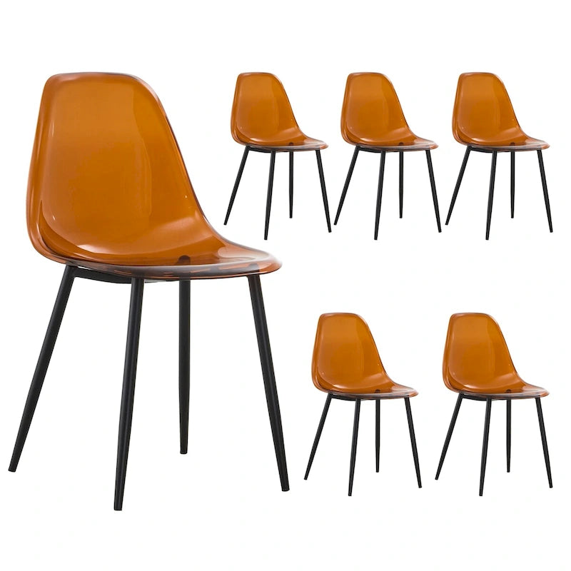 Set di 6 sedie da pranzo moderne minimaliste trasparenti