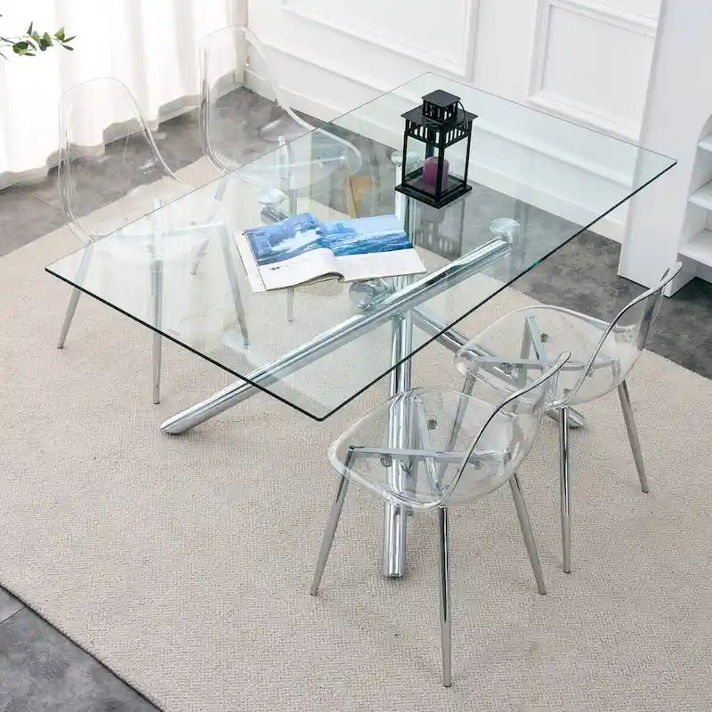 Set di 6 sedie da pranzo moderne minimaliste trasparenti