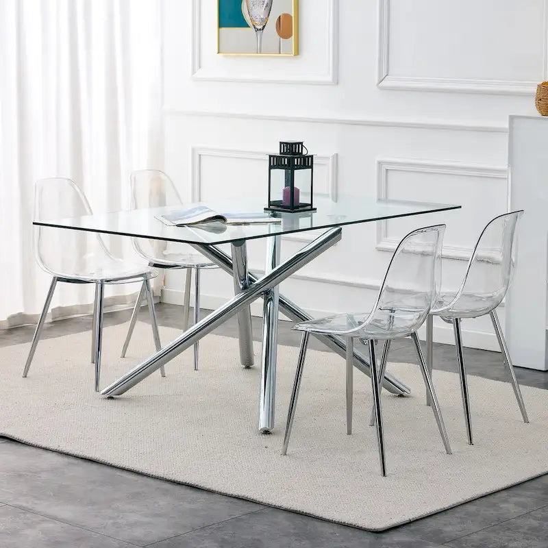 Set di 6 sedie da pranzo moderne minimaliste trasparenti