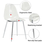 Set di 6 sedie da pranzo moderne minimaliste trasparenti