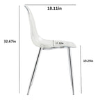 Set di 6 sedie da pranzo moderne minimaliste trasparenti