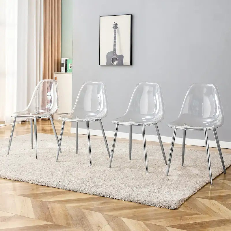 Set di 6 sedie da pranzo moderne minimaliste trasparenti
