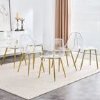 Set di 6 sedie da pranzo moderne minimaliste trasparenti