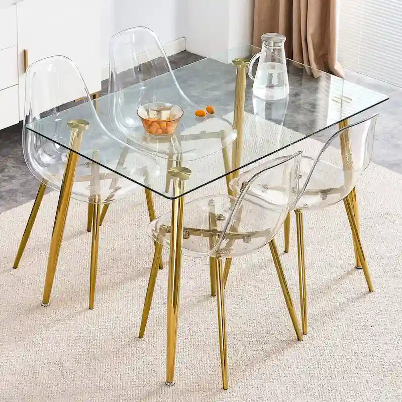 Set di 6 sedie da pranzo moderne minimaliste trasparenti