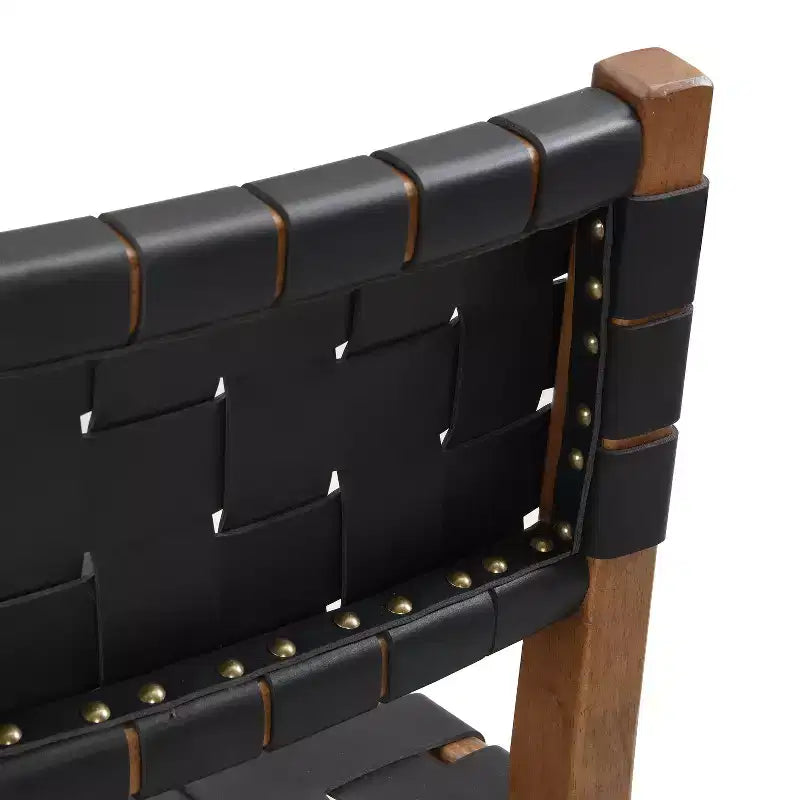 Sgabello da bancone Christopher Knight Home Lumft da 24,25", in pelle intrecciata e legno di gomma, con poggiapiedi
