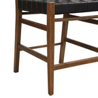 Sgabello da bancone Christopher Knight Home Lumft da 24,25", in pelle intrecciata e legno di gomma, con poggiapiedi