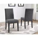 Roundhill Furniture Biony Fabric Dining Chairs with Nailhead Trim, Gray, Set of 2